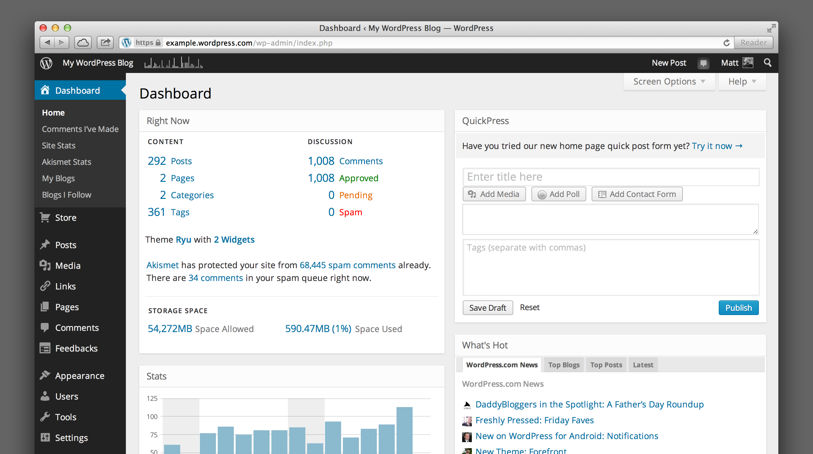 WordPress.com launches MP6 dashboard redesign